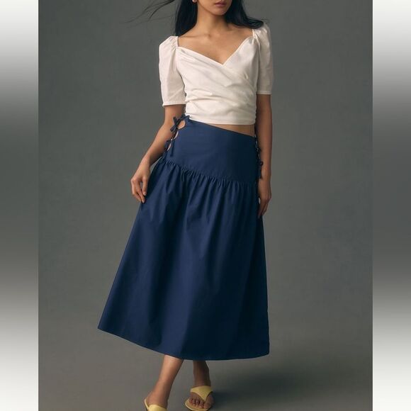 By Anthropologie Puff Sleeves Wrap Top - Picture 4 of 4